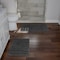 Hastings Home Set of 2 Bathroom Rug Set Memory Foam Mats Striped Microfiber, Non-Slip Absorbent Runner (Gray) 218803IUS - alternate 1